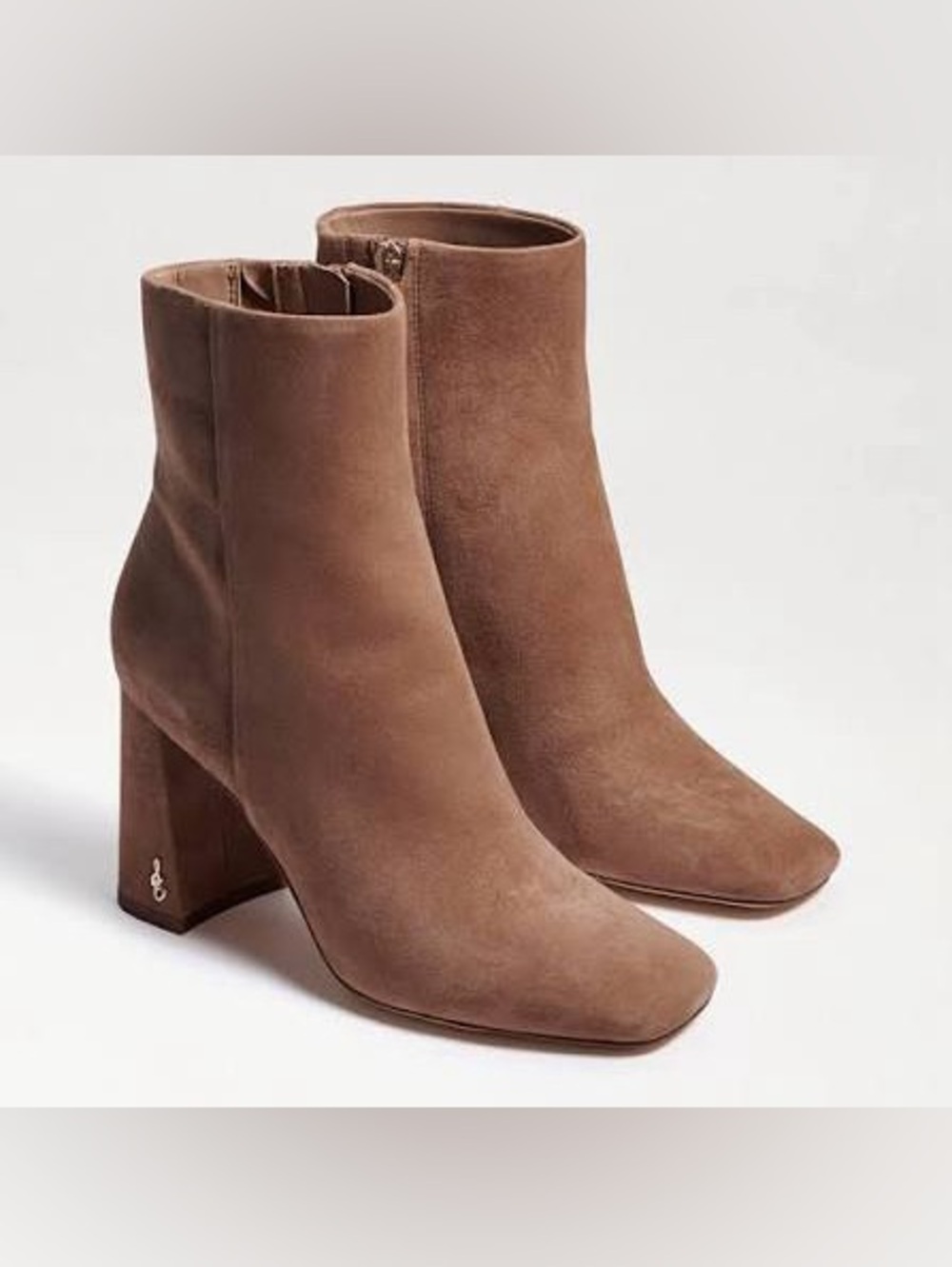 Sam Edelman Chestnut Suede Block Heel Ankle Boots Size 10